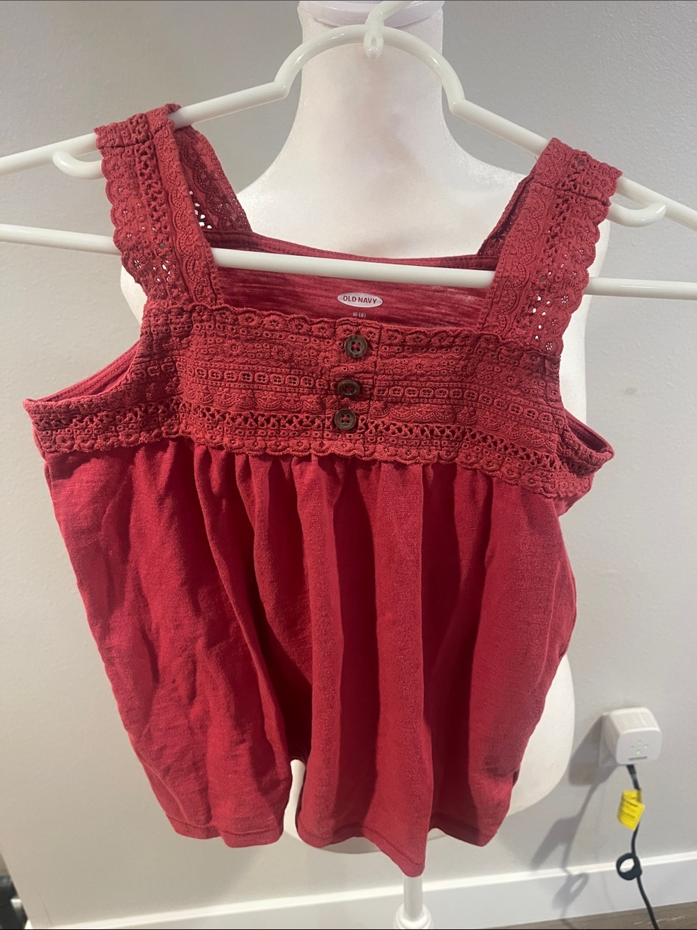 Old Navy Cranberry Crochet-Trim Tank